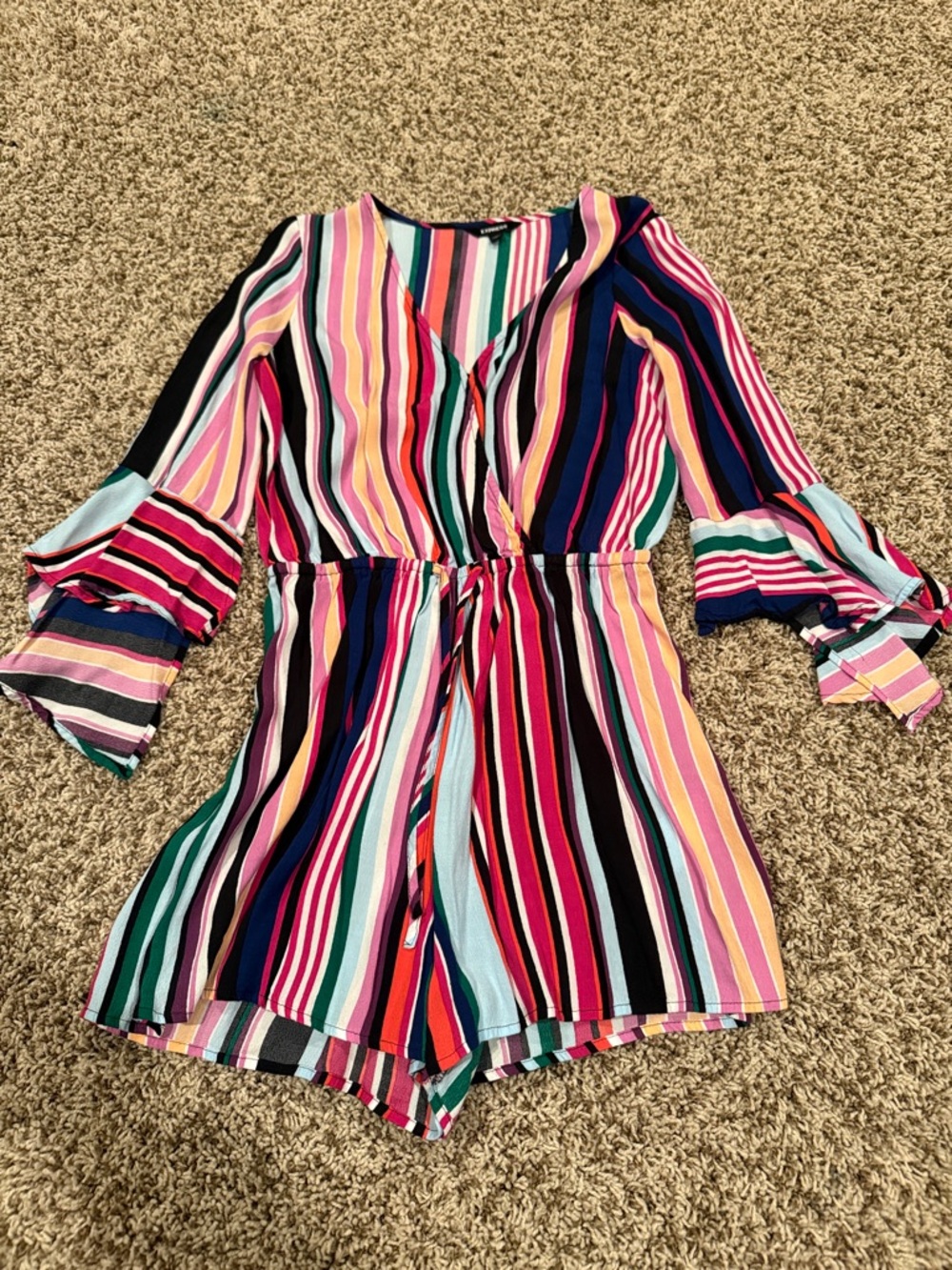 Express Multicolor Striped Romper